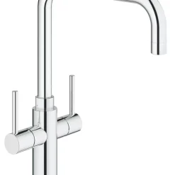 Grohe Ambi Dual-Lever Mono Mixer Kitchen Tap Chrome