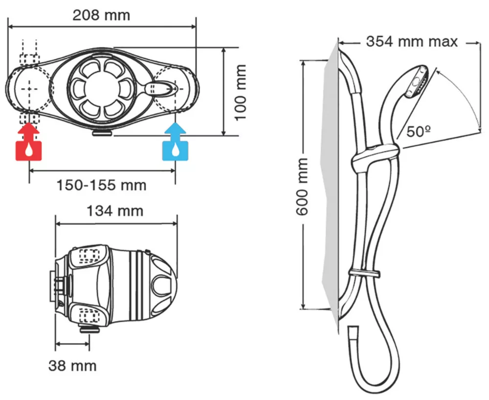 Mira Excel EV Rear-Fed Exposed Chrome Thermostatic Mixer Shower - Image 6