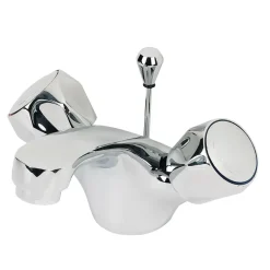 Swirl Contract Bathroom Basin Mono Mixer Tap Metal Head Chrome