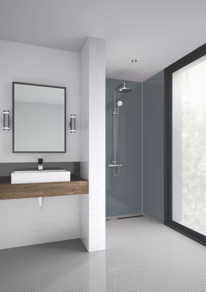 Splashwall Bathroom Splashback Gloss Flint 900 X 2420 X 4mm