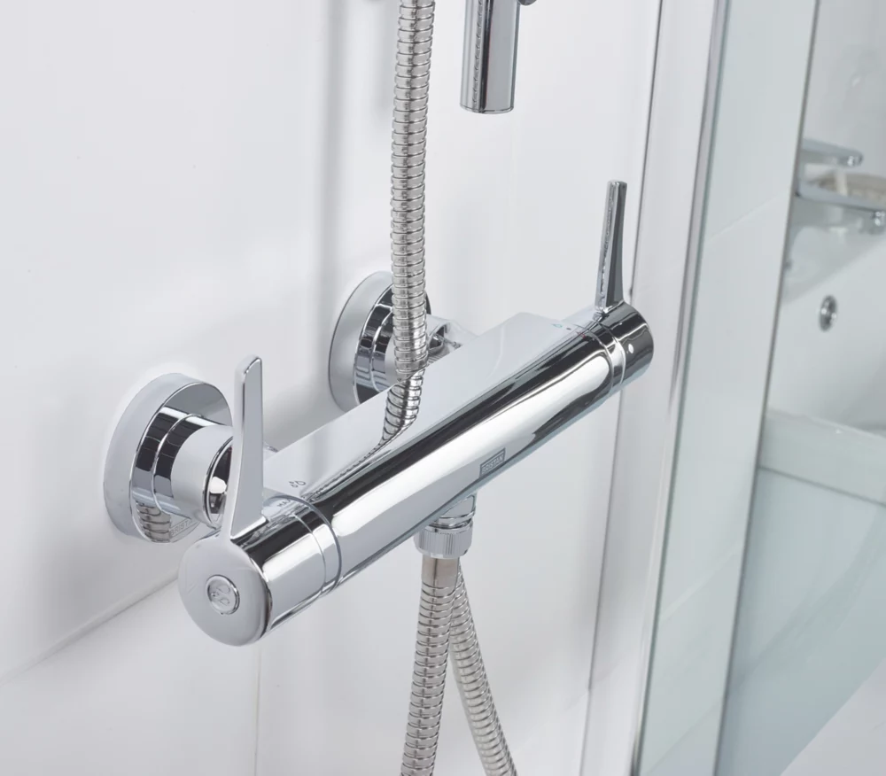 Bristan Design Utility Rear-Fed Exposed Chrome Thermostatic Bar Mixer Shower With Adjustable Riser Kit - Image 5