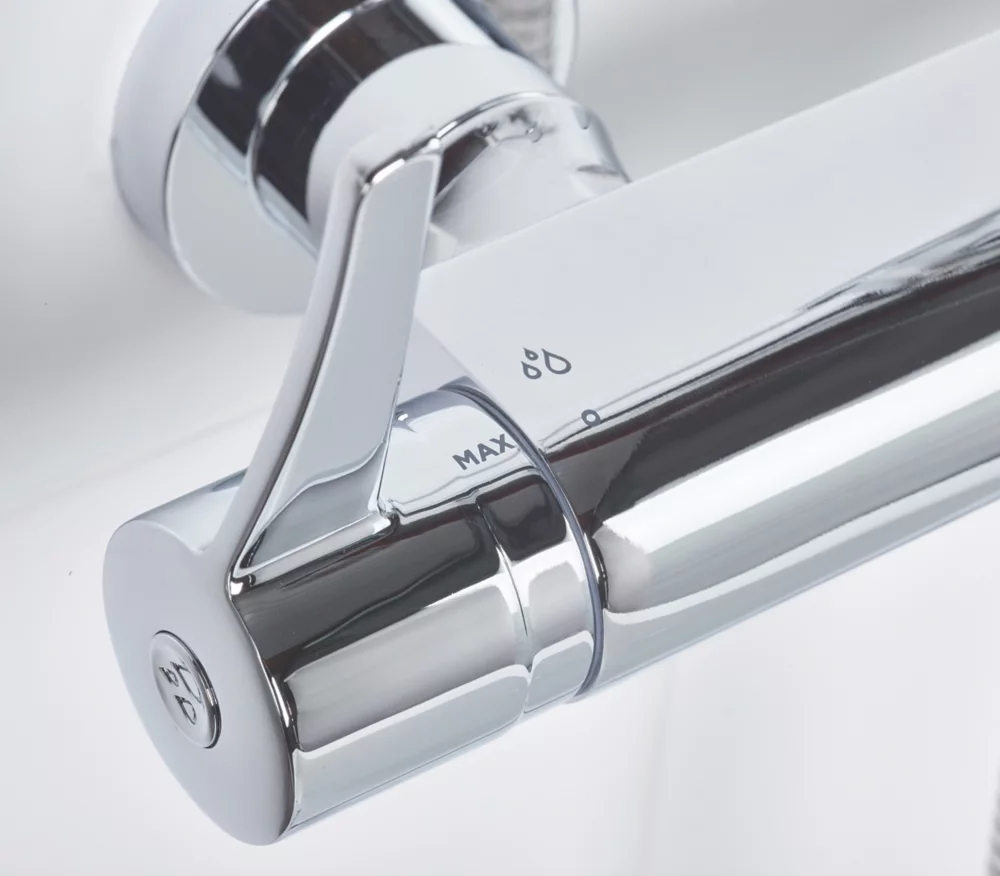 Bristan Design Utility Rear-Fed Exposed Chrome Thermostatic Bar Mixer Shower With Adjustable Riser Kit - Image 6