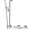 Bristan Design Utility Rear-Fed Exposed Chrome Thermostatic Bar Mixer Shower With Adjustable Riser Kit