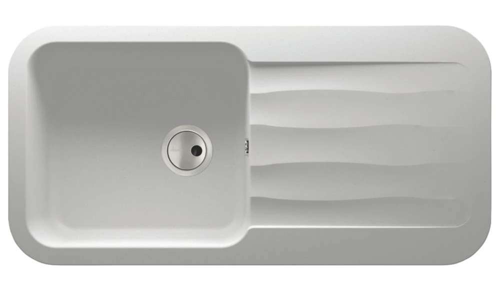 Abode Dune 1 Bowl Granite Composite Kitchen Sink Frost White Reversible 1000 X 500mm - Image 2