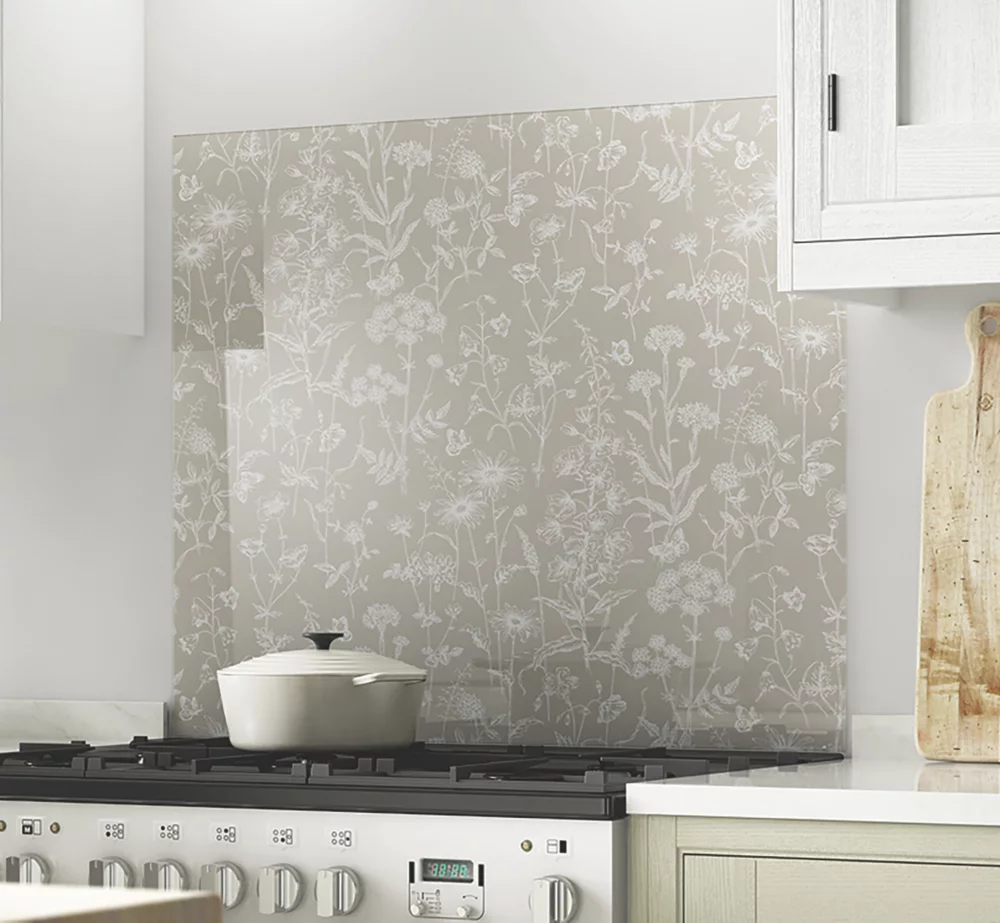 Laura Ashley Lisette Flint Self-Adhesive Glass Kitchen Splashback 900 X 750 X 6mm - Image 2