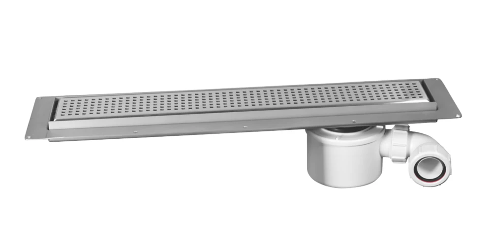 McAlpine CD600-SQ Channel Drain With Grid Brushed Stainless Steel 610 X 150mm