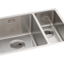 Abode Matrix 1.5 Bowl Stainless Steel Undermount & Inset Kitchen Sink LH 580 X 440mm