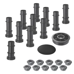 Mira Flight Level Tray Riser Leg Set Black / Grey 11 Pieces