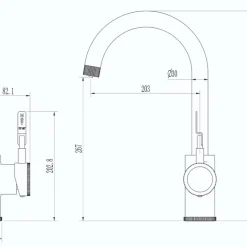 ETAL Industrial Single Lever 3-in-1 Hot Water Kitchen Tap Gun Metal -Zenith Shop 461RG A3