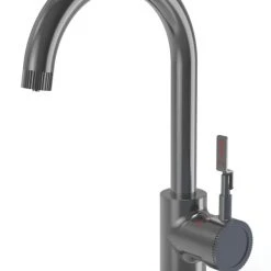 ETAL Industrial Single Lever 3-in-1 Hot Water Kitchen Tap Gun Metal