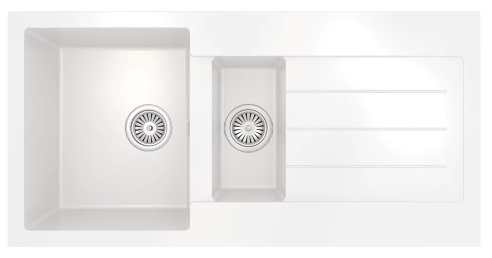 ETAL Comite 1.5 Bowl Granite Composite Kitchen Sink White Reversible 1000 X 500mm 2 ETAL Comite 1.5 Bowl Granite Composite Kitchen Sink White Reversible 1000 X 500mm - Image 2