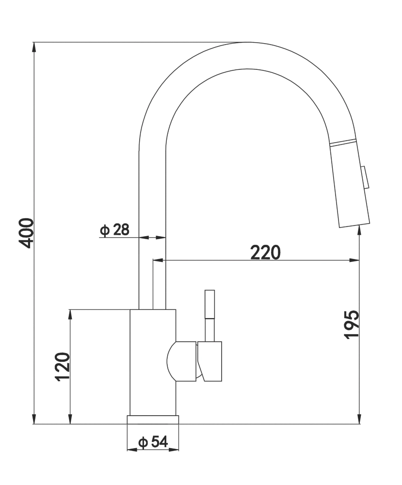 ETAL Cato Pull-Out Kitchen Mixer Tap Brushed Steel - Image 3