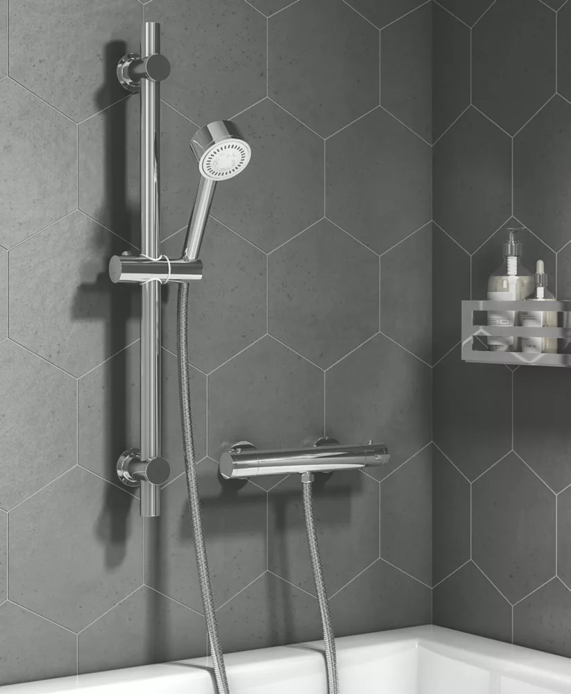 ETAL Harlow Rear-Fed Exposed Polished Chrome Thermostatic Bar Mixer Shower - Image 2