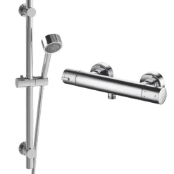 ETAL Harlow Rear-Fed Exposed Polished Chrome Thermostatic Bar Mixer Shower