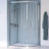 Aqualux Edge 8 Semi-Frameless Offset Quadrant Shower Enclosure Reversible Left/Right Opening Polished Silver 1200 X 800 X 2000mm