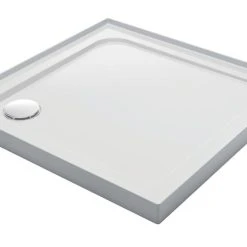 Mira Flight Low Corner Waste Square Shower Tray With 4 Upstands White 760 X 760 X 40mm