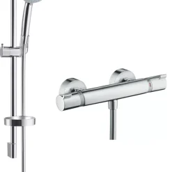 Hansgrohe Croma 100 HP Rear-Fed Exposed Chrome Thermostatic Mixer Shower