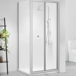 Triton Neo Six Framed Square Bi-Fold Door Shower Enclosure Reversible Chrome 760 X 760 X 1850mm
