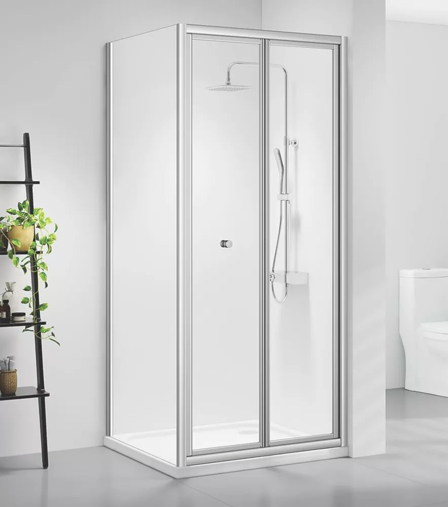 Triton Neo Six Framed Square Bi-Fold Door Shower Enclosure Reversible Chrome 760 X 760 X 1850mm