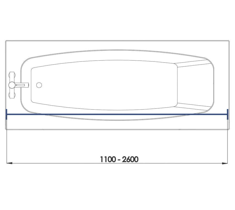 Croydex Straight Shower Curtain Rail Aluminium White 1100-2600mm - Image 3