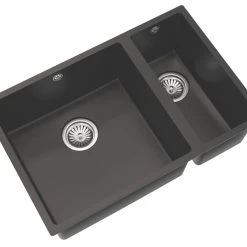 ETAL Comite 1.5 Bowl Granite Composite Kitchen Sink Matt Black Left-Hand 670 X 440mm