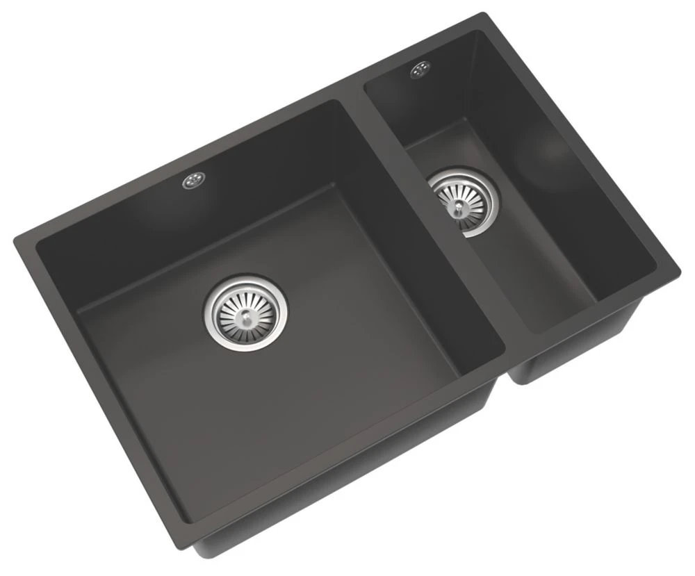 ETAL Comite 1.5 Bowl Granite Composite Kitchen Sink Matt Black Left-Hand 670 X 440mm 1 ETAL Comite 1.5 Bowl Granite Composite Kitchen Sink Matt Black Left-Hand 670 X 440mm