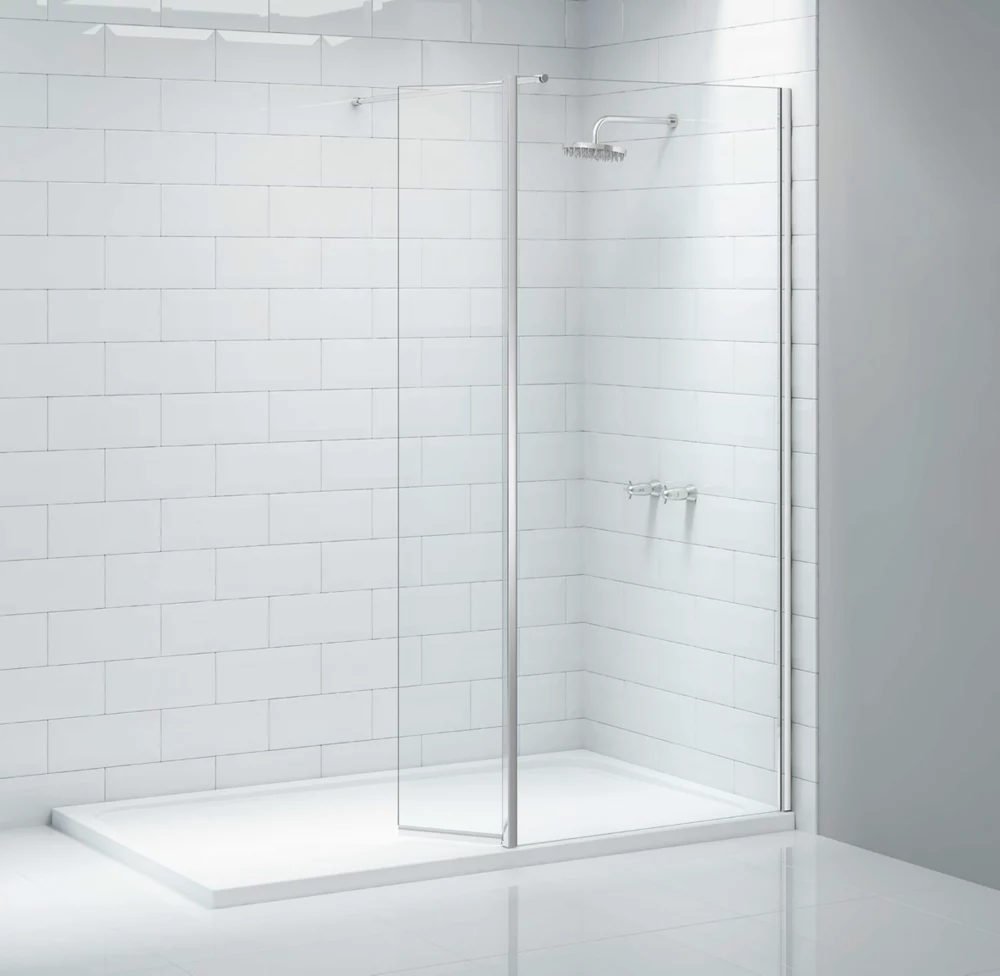 Triton Neo Frameless Showerwall & Swivel Panel Chrome 1200 X 2015mm - Image 2