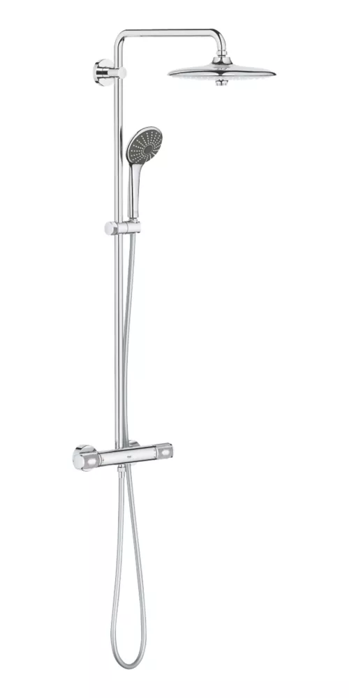 Grohe Vitalio Joy 260 CoolTouch HP Rear-Fed Exposed Chrome Thermostatic Shower System