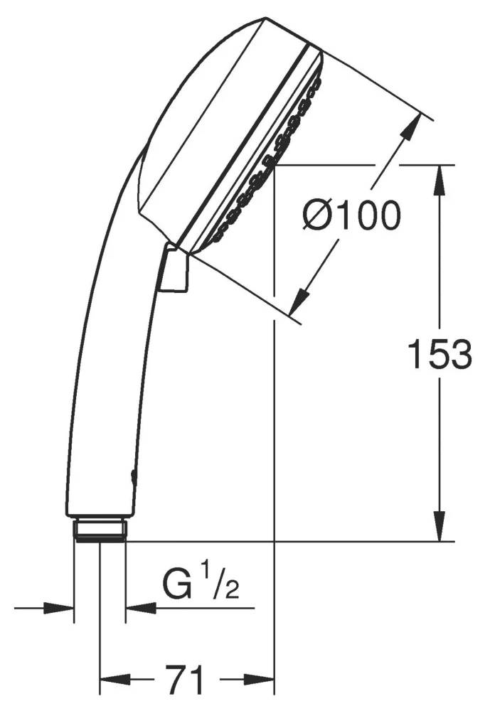 Grohe Vitalio Comfort Adjustable Shower Handset Chrome 100mm - Image 3