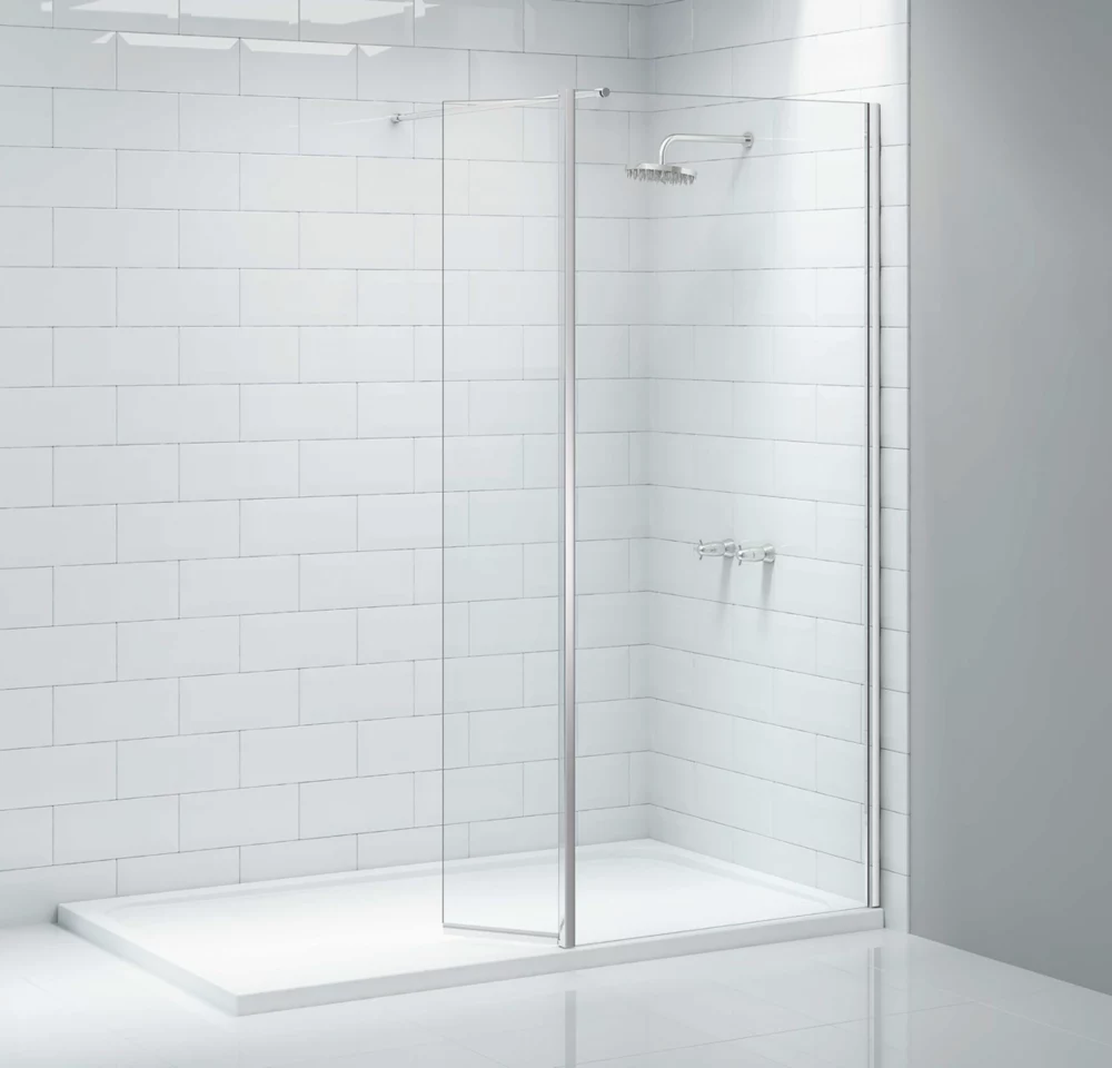 Triton Neo Frameless Showerwall & Swivel Panel Chrome 900 X 2015mm 2 Triton Neo Frameless Showerwall & Swivel Panel Chrome 900 X 2015mm - Image 2