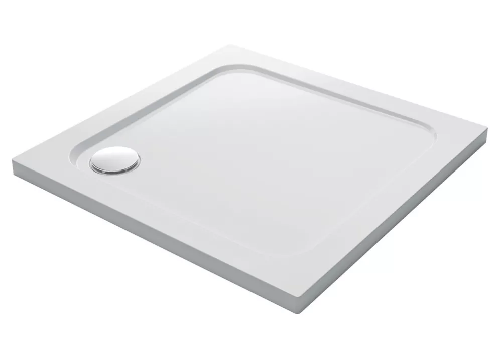 Mira Flight Low Corner Waste Square Shower Tray White 800 X 800 X 40mm
