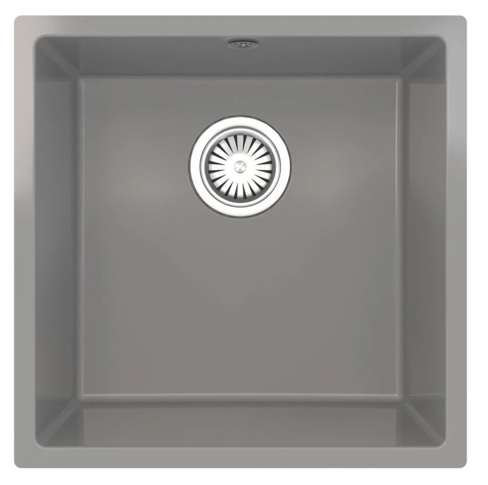 ETAL Comite 1 Bowl Granite Composite Kitchen Sink Gloss Grey 440 X 440mm - Image 2