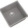 ETAL Comite 1 Bowl Granite Composite Kitchen Sink Gloss Grey 440 X 440mm