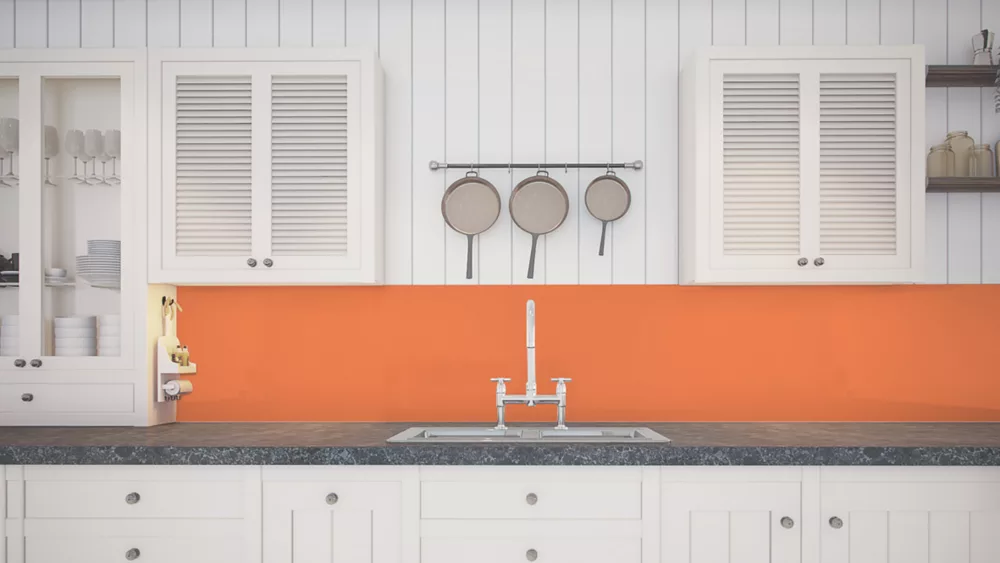 Splashwall Bathroom Splashback Gloss Orange 900 X 2420 X 4mm - Image 2