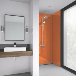 Splashwall Bathroom Splashback Gloss Orange 900 X 2420 X 4mm