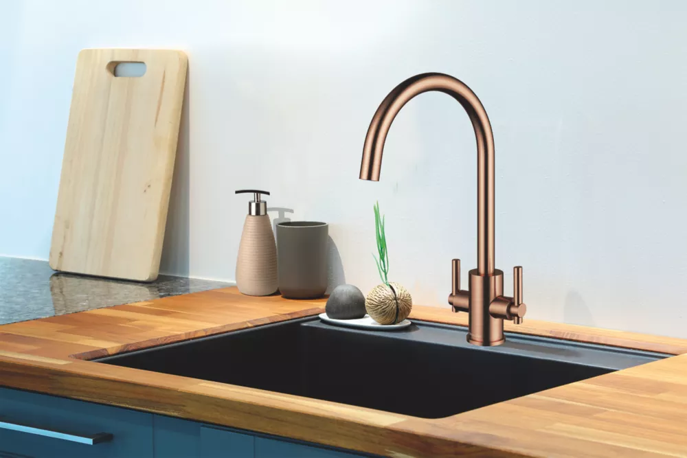 Clearwater Rococo Monobloc Mixer Tap Brushed Copper PVD - Image 2