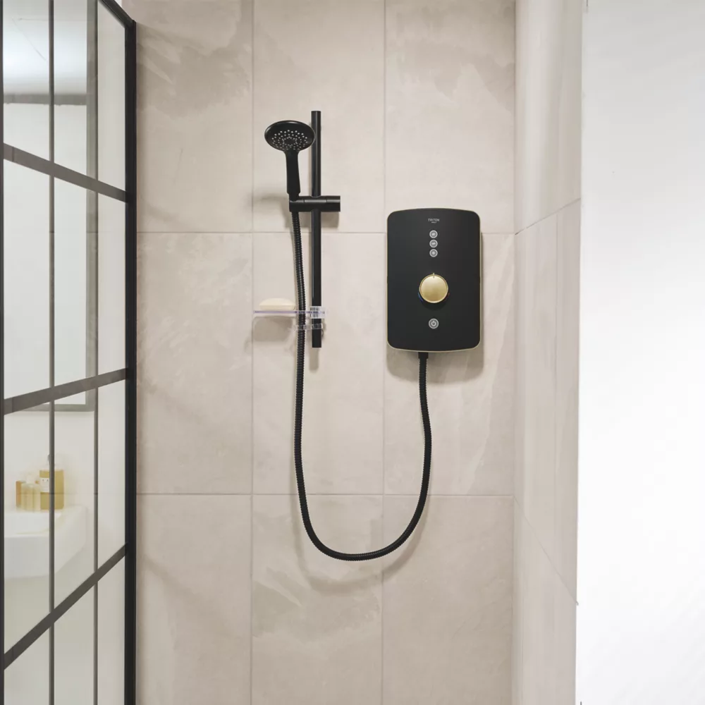 Triton Amala Black With Brushed Brass Accents 8.5kW Electric Shower - Image 6