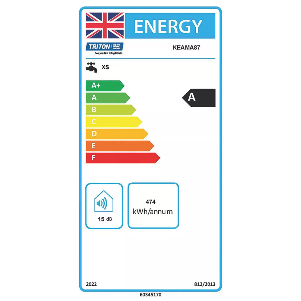 Triton Amala Black With Brushed Brass Accents 8.5kW Electric Shower - Image 7