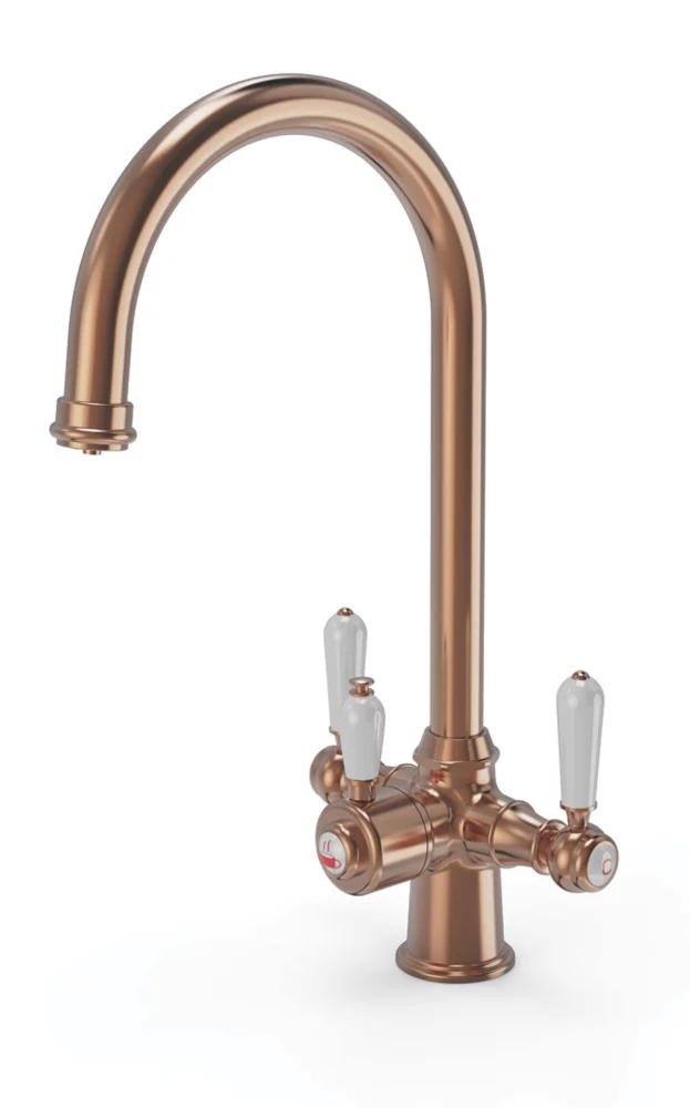 ETAL Traditional Cruciform 3-in-1 Hot Water Kitchen Tap Copper