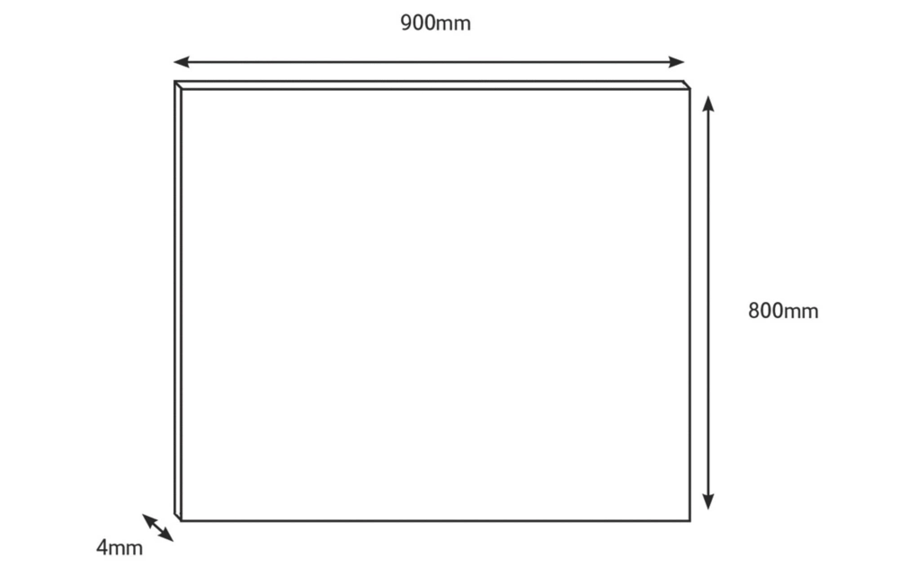 Splashwall Grey / White Alloy Splashback 900 X 800 X 4mm - Image 4