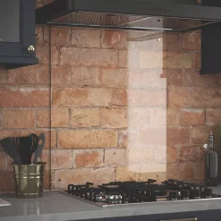 Splashback Clear Splashback With Brass Caps 600 X 750 X 6mm