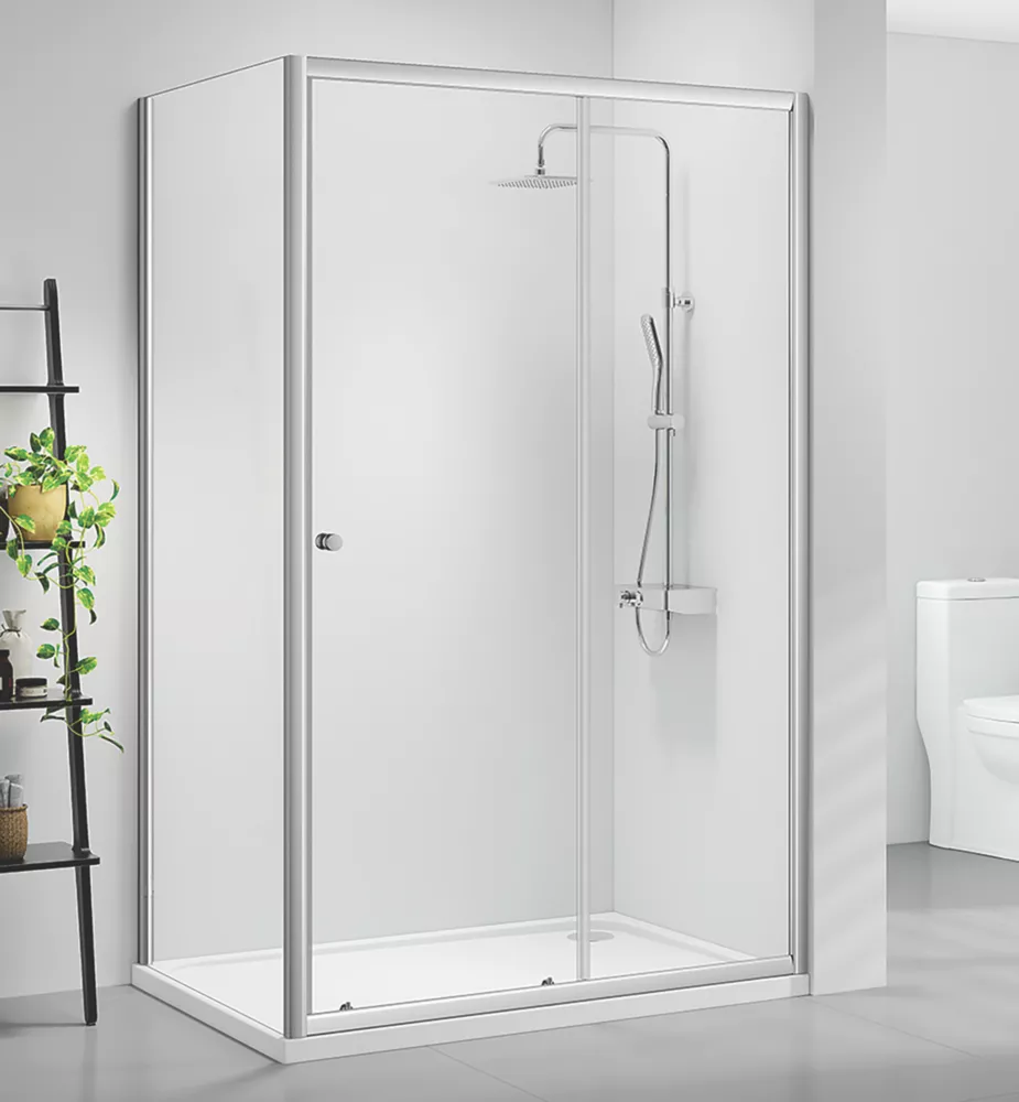 Triton Neo Six Framed Rectangular Sliding Door Shower Enclosure Reversible Chrome 900 X 900 X 1850mm