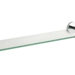 Croydex Pendle Chrome Zinc Alloy Flexi-Fix Glass Bathroom Shelf 590 X 135 X 54mm