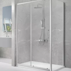 Triton Neo Eight Framed Rectangular Sliding Door Shower Enclosure Reversible Chrome 1200 X 800 X 1900mm