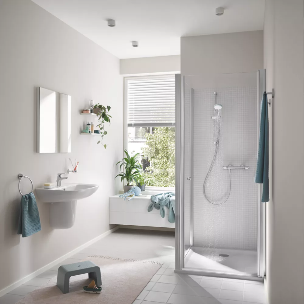 Grohe Precision Flow Rear-Fed Exposed Chrome Thermostatic Shower Mixer Set - Image 2