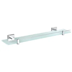 Aqualux Epsom Chrome Brass Glass Shelf 635 X 70 X 145mm