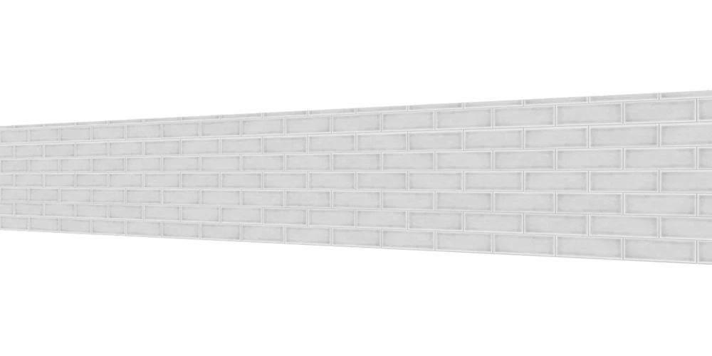 Splashwall White Crackle Tile Alloy Splashback 2440 X 600 X 4mm