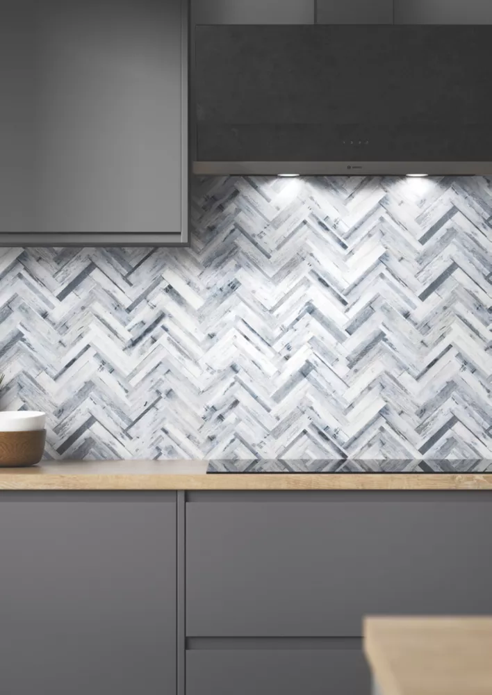 Splashwall Grey / White Alloy Splashback 2440 X 600 X 4mm - Image 3
