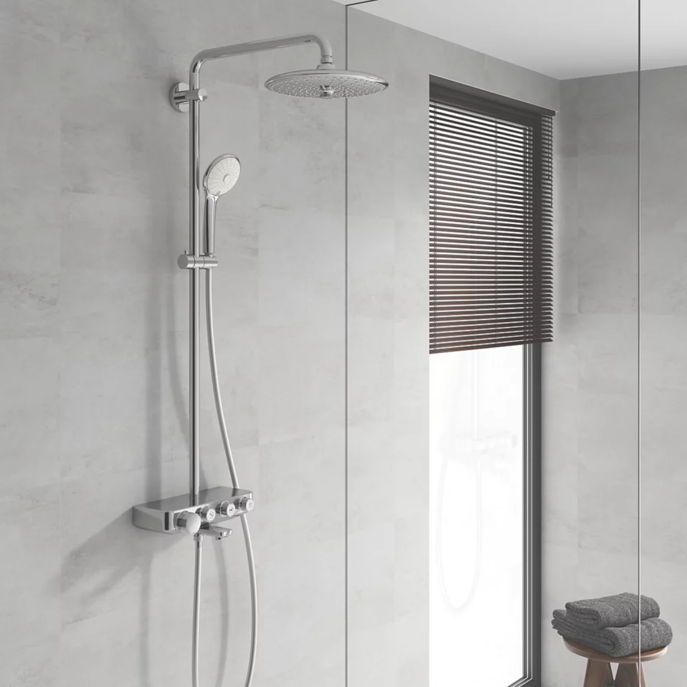 Grohe Euphoria SmartControl 260 HP Rear-Fed Exposed Chrome Thermostatic Shower System With Bath Filler - Image 2