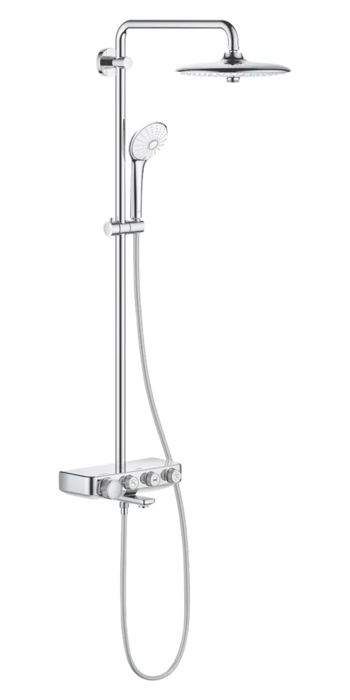 Grohe Euphoria SmartControl 260 HP Rear-Fed Exposed Chrome Thermostatic Shower System With Bath Filler